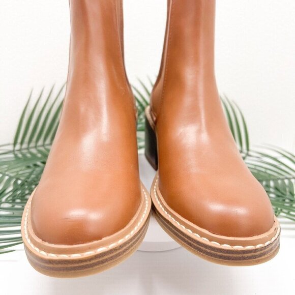 STEVEN NEW YORK Cabell Chelsea Boots Size 6.5M Tan Round Toe Block Heel NWOB - Picture 6 of 13